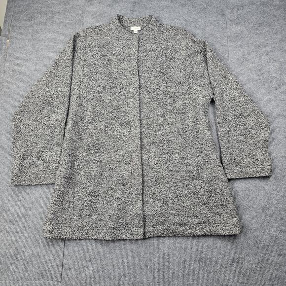 Pure Jill Cardigan Womens XL Gray Longline Wool Knit Coat Quiet Luxury Minimal - Picture 1 of 6